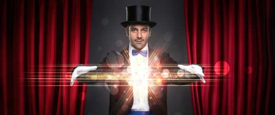 magician showing trick on stage, magic, performance, circus, show concept